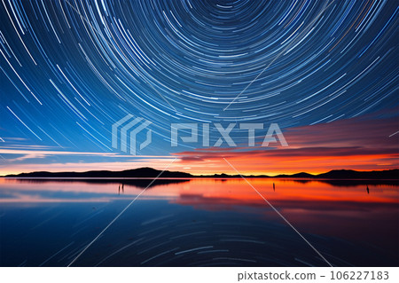 烏尤尼鹽湖和滿天星斗的天空 106227183