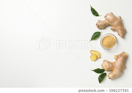 Seasoning and spices concept - ginger, homemade seasoning Seasoning and spices concept - ginger, homemade seasoning 106227391