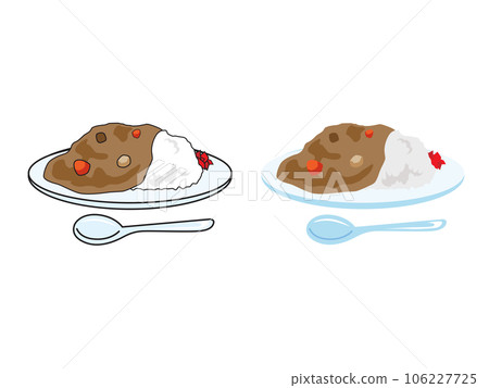 盤子裡的咖哩飯插圖 106227725