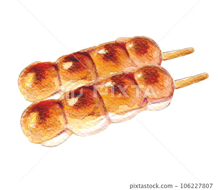 Watercolor illustration Japanese confectionery dumpling Watercolor illustration Japanese confectionery dumpling 106227807