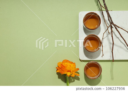 Cozy and tasty hot drink concept - asian tea Cozy and tasty hot drink concept - asian tea 106227936