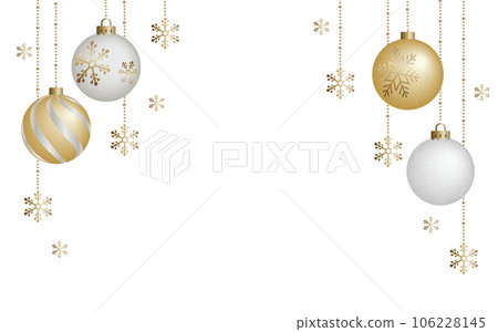 聖誕裝飾品插畫素材矢量十二月白色背景 106228145