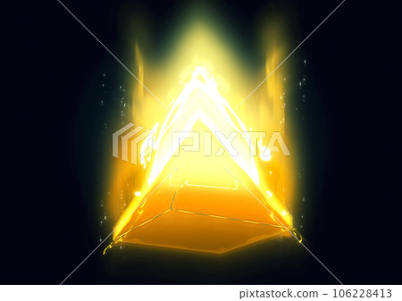 3d illustration of golden shining pyramid 3d illustration of golden shining pyramid 106228413