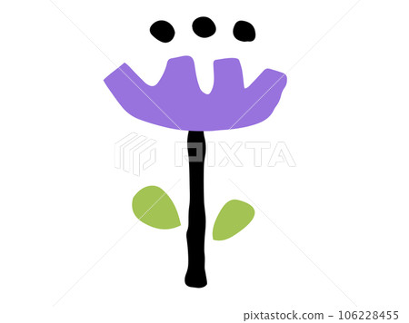 可愛的單花/手繪插畫素材 106228455