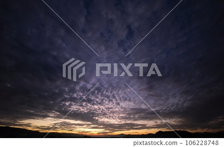 Summer dawn sky with colorful clouds, super wide angle, sky-based, 230819am Summer dawn sky with colorful clouds, super wide angle, sky-based, 230819am 106228748