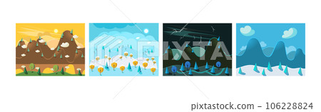 Mobile Game Horizontal Backgrounds and Scenery Vector Set Mobile Game Horizontal Backgrounds and Scenery Vector Set 106228824