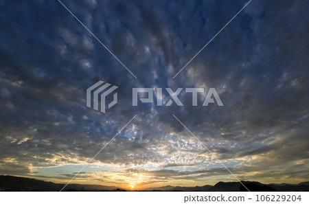 Various clouds and sunrise/Summer/Super wide angle/Sky mainly/230819am Various clouds and sunrise/Summer/Super wide angle/Sky mainly/230819am 106229204