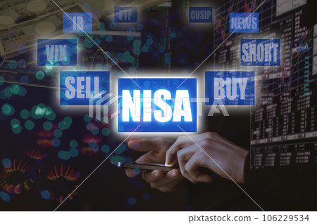 Image of stock trading on a smartphone NISA 106229534