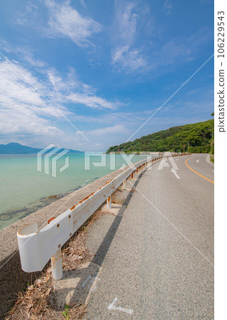 Kaigandori guardrail and blue sea 106229543
