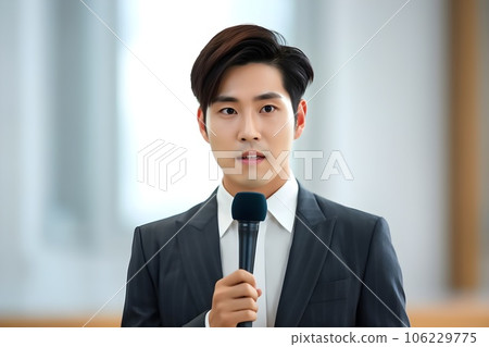 Male moderator at a seminar 1 AI-generated image 106229775