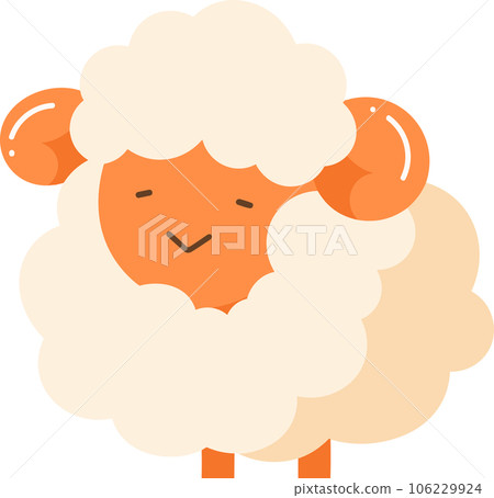 Hand Drawn sheep on the farm in flat style Hand Drawn sheep on the farm in flat style 106229924