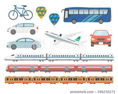 Various vehicles illustration set 106230272