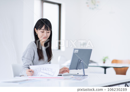 Architect, interior designer, desk work Architect, interior designer, desk work 106230289