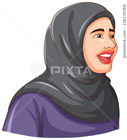 Happy muslim woman wearing hijab 106230368