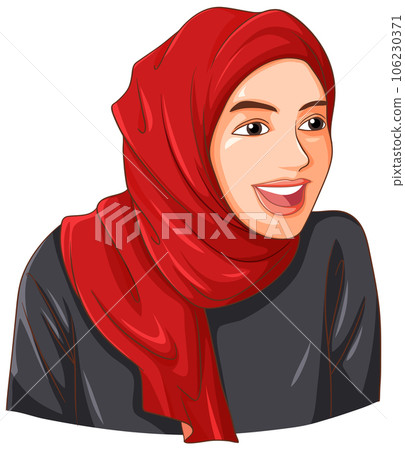 Happy muslim woman wearing hijab 106230371
