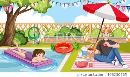 Teenage Enjoying Picnic Outdoor Scene 106230565