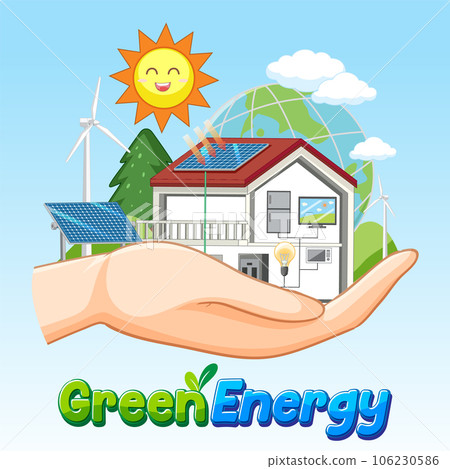 Green energy from natural resources vector concept 106230586