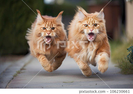 Running happy cats 106230661