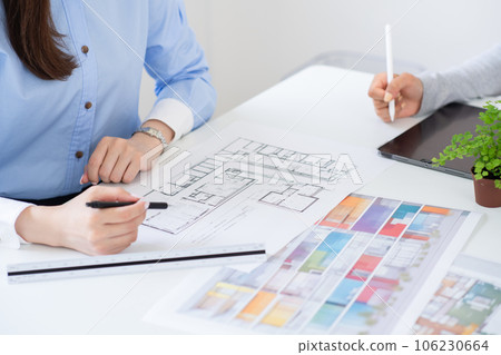 Architect, interior designer, desk work Architect, interior designer, desk work 106230664
