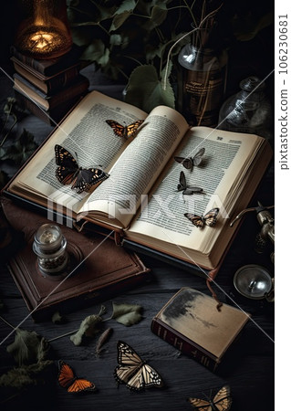 shelf with books 106230681