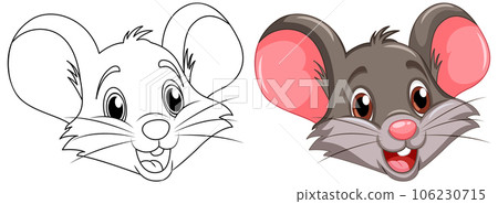 Coloring cute rat cartoon and its colour 106230715
