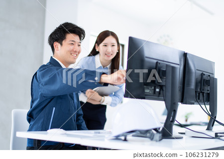 Construction management and desk work 106231279