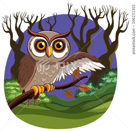 Vector Owl at Night 106231301
