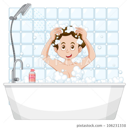 A female teen taking a bath 106231338