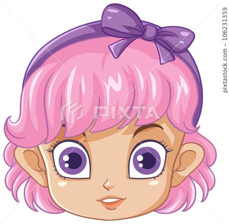 Fairy Girl with Pink Hair Cartoon Character 106231359