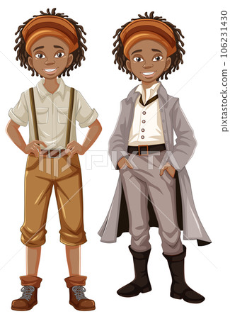 Vintage Afro-African Man in Casual Victorian Attire Vintage Afro-African Man in Casual Victorian Attire 106231430