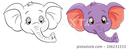 Coloring Page Outline of Cute Elephant Coloring Page Outline of Cute Elephant 106231533