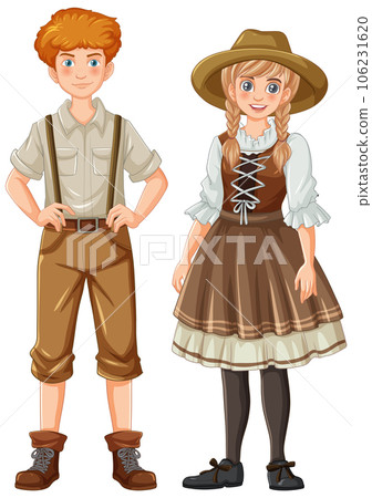 Man and Woman in German Bavarian Outfit 106231620