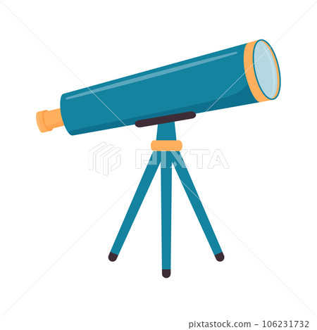 Vector illustration of a telescope in cartoon style. Isolated on a white background. 106231732