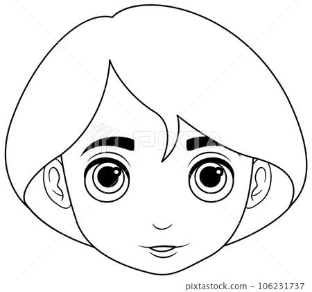 Outline of Short-Haired Girl 106231737