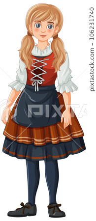 Woman with Pigtails in Bavarian Outfit 106231740