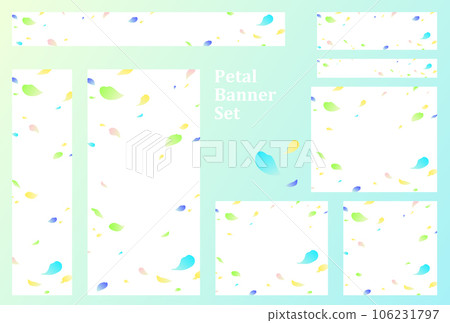 Banner set_Hanafubuki_Colorful_Blue 106231797