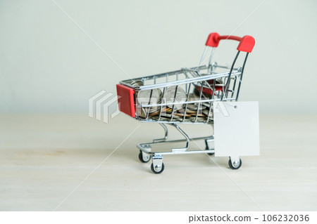 Shopping cart with a tag Shopping cart with a tag 106232036