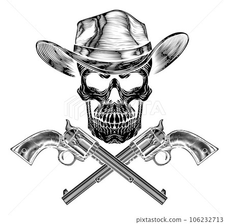 Cowboy Hat Pistols Skull Pirate Cross Bones Cowboy Hat Pistols Skull Pirate Cross Bones 106232713