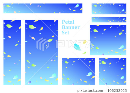 Banner set_Hanafubuki_Colorful_Blue 106232923