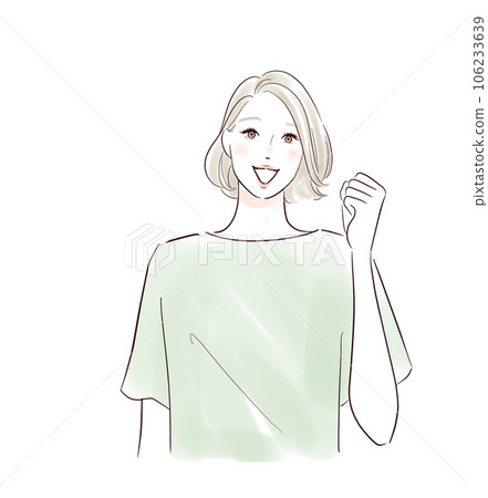 擺出勇敢姿勢的中年婦女 106233639