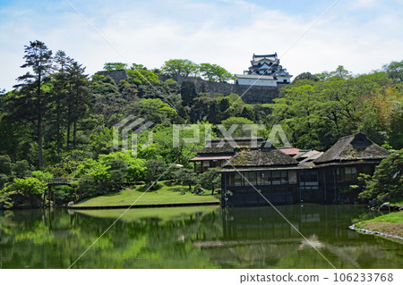 Hikone Castle's Japanese garden Genkyuen 106233768