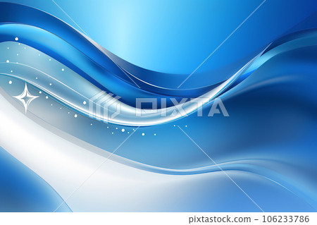 Whimsical Blue Waves and Star Abstract Background 106233786