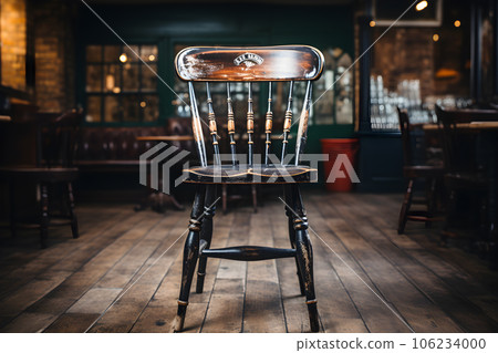 vintage old wooden chair Generative AI 106234000
