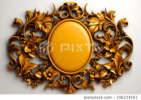 golden photo frame Generative AI 106234561
