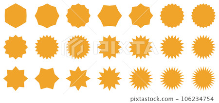 圖庫插圖: Togetoge設置之字形旭日星爆標題 圖庫插圖: Togetoge設置之字形旭日星爆標題 106234754