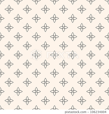 Minimalistic geometric motif seamless pattern. Minimal monochrome background. Repeat geo design for decor, textile, fabric, wallpaper, cloth  106234804