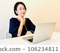 在家工作開在線會議的婦女 106234811