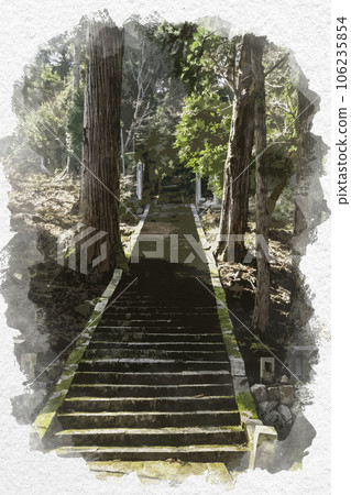 鳥取縣八津郡若狹町若狹神社水彩風格若狹旅館 106235854