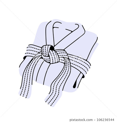 Martial arts judo, brazilian jiu-jitsu, karate kimono gi, vector flat illustration. Martial arts judo, brazilian jiu-jitsu, karate kimono gi, vector flat illustration. 106236544