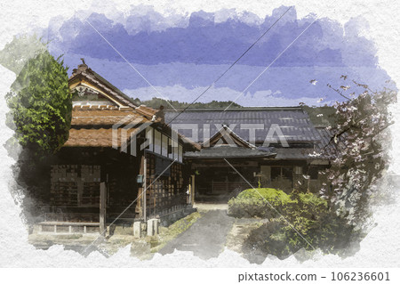 Watercolor-style Wakasa Inn Kuradori Renkyo-ji Main Hall and Myokendo Wakasa-cho, Yazu-gun, Tottori Prefecture Watercolor-style Wakasa Inn Kuradori Renkyo-ji Main Hall and Myokendo Wakasa-cho, Yazu-gun, Tottori Prefecture 106236601